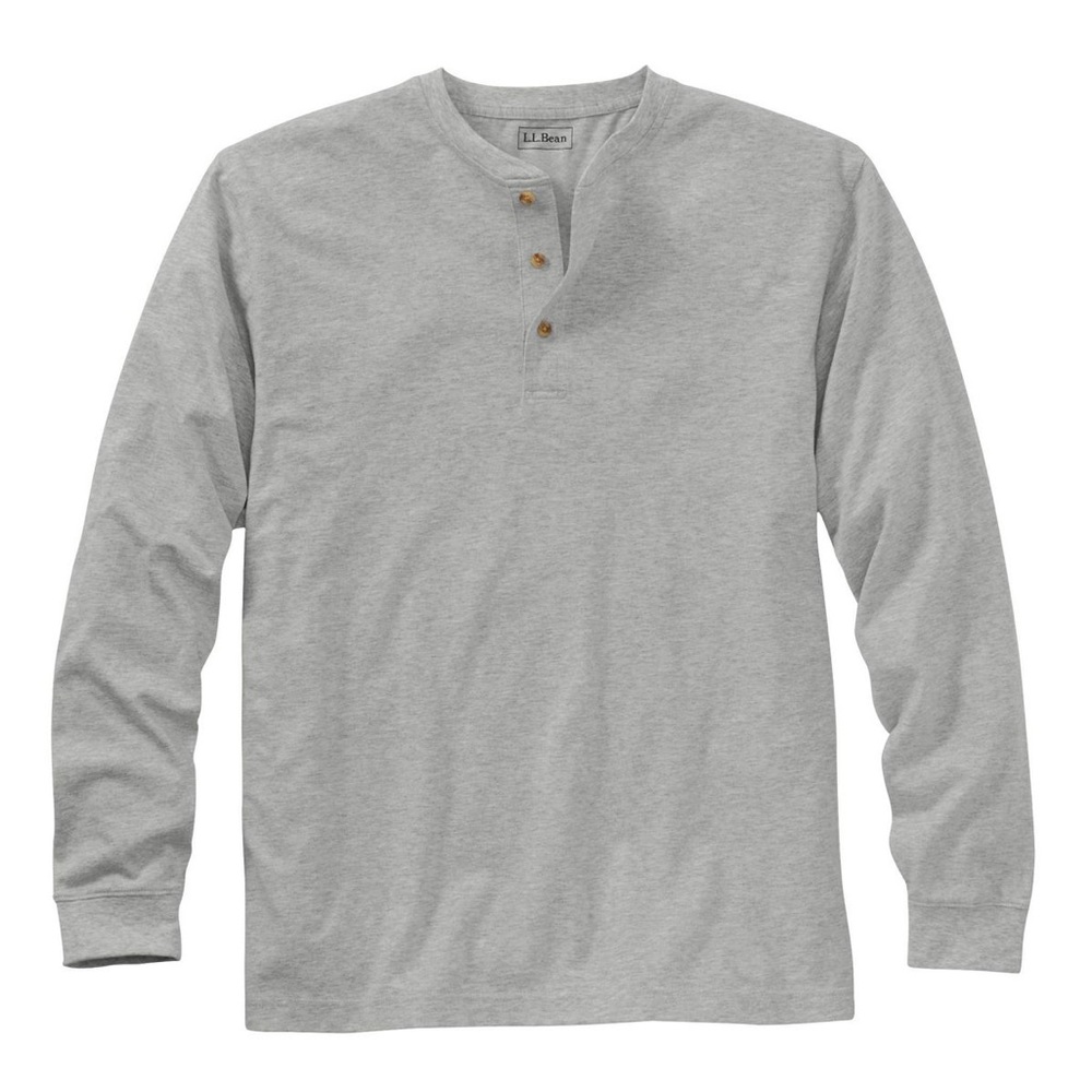 Men's Carefree Unshrinkable Tee, Traditional Fit, Long-Sleeve Henley LL Bean